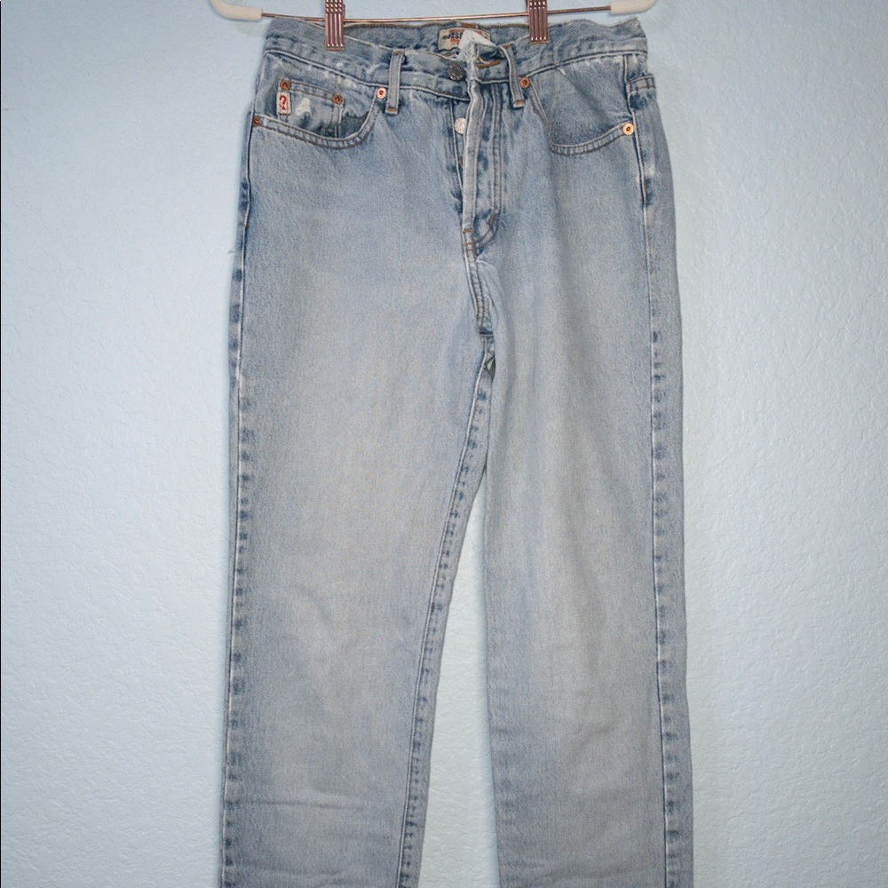 classic - Guess Retro High Waisted vintage Jeans Distressed light wash Sz 29 VTG